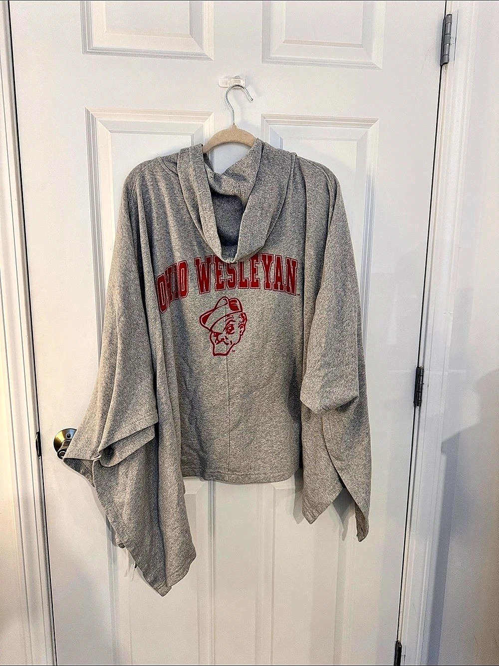 OWU Ohio Wesleyan MV Sport Women's Amanda Fleece Poncho Gray